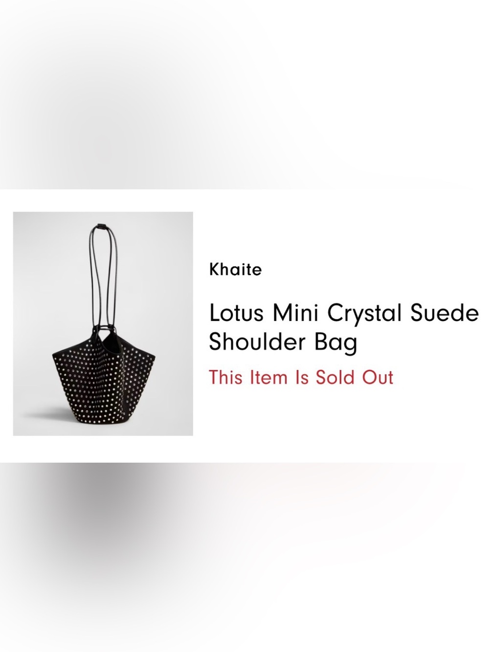 KHAITE Lotus Mini Crystal Suede Shoulder Bag - Picture 7 of 10